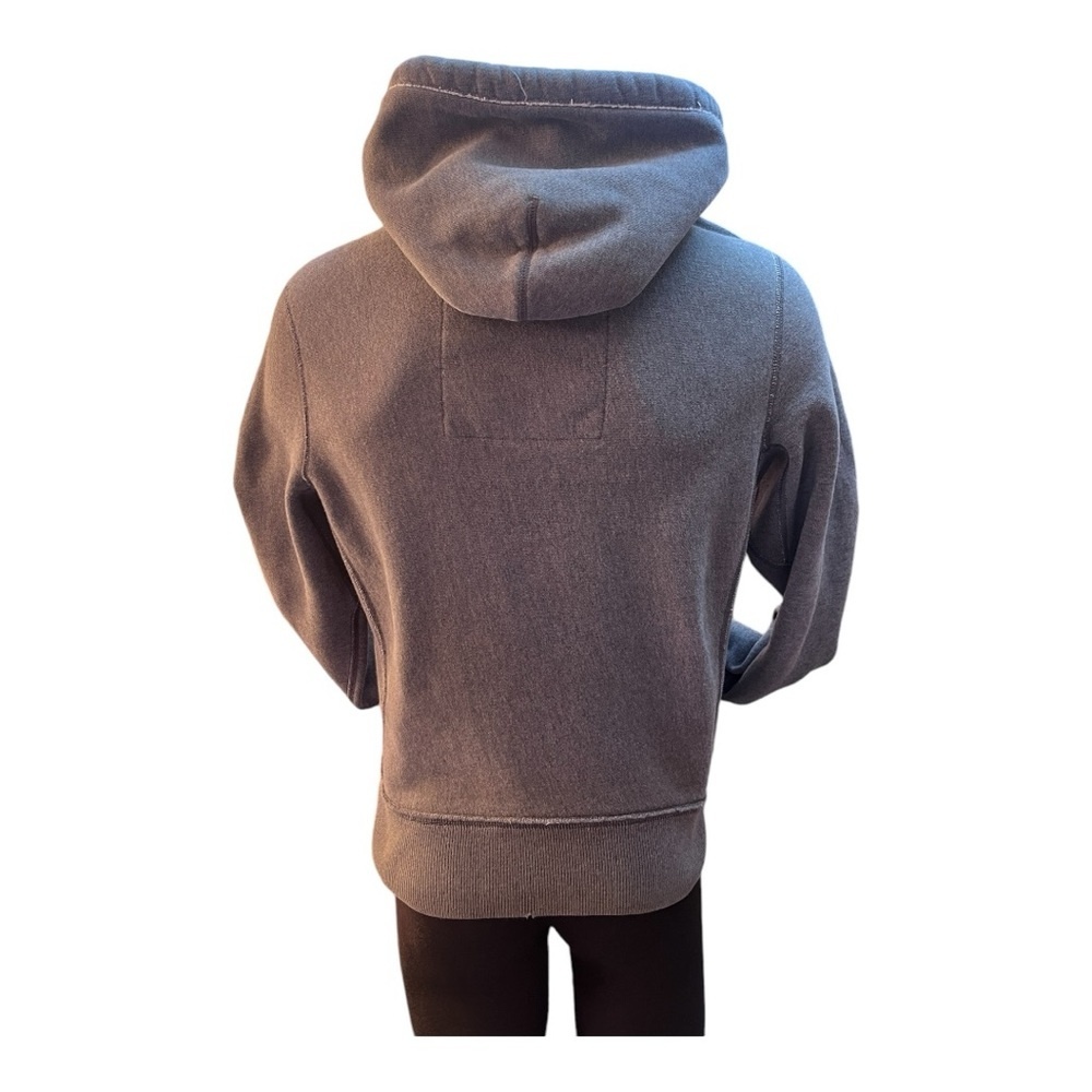 Thick purposefully distressed heavy gray Abercrombie Muscle Hoodie - Picture 2 of 3